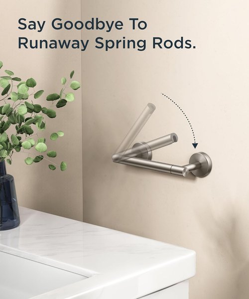 FORIOUS Toilet Paper Holder - Rustproof Stainless Steel Double Post Design | Brushed Nickel Finish