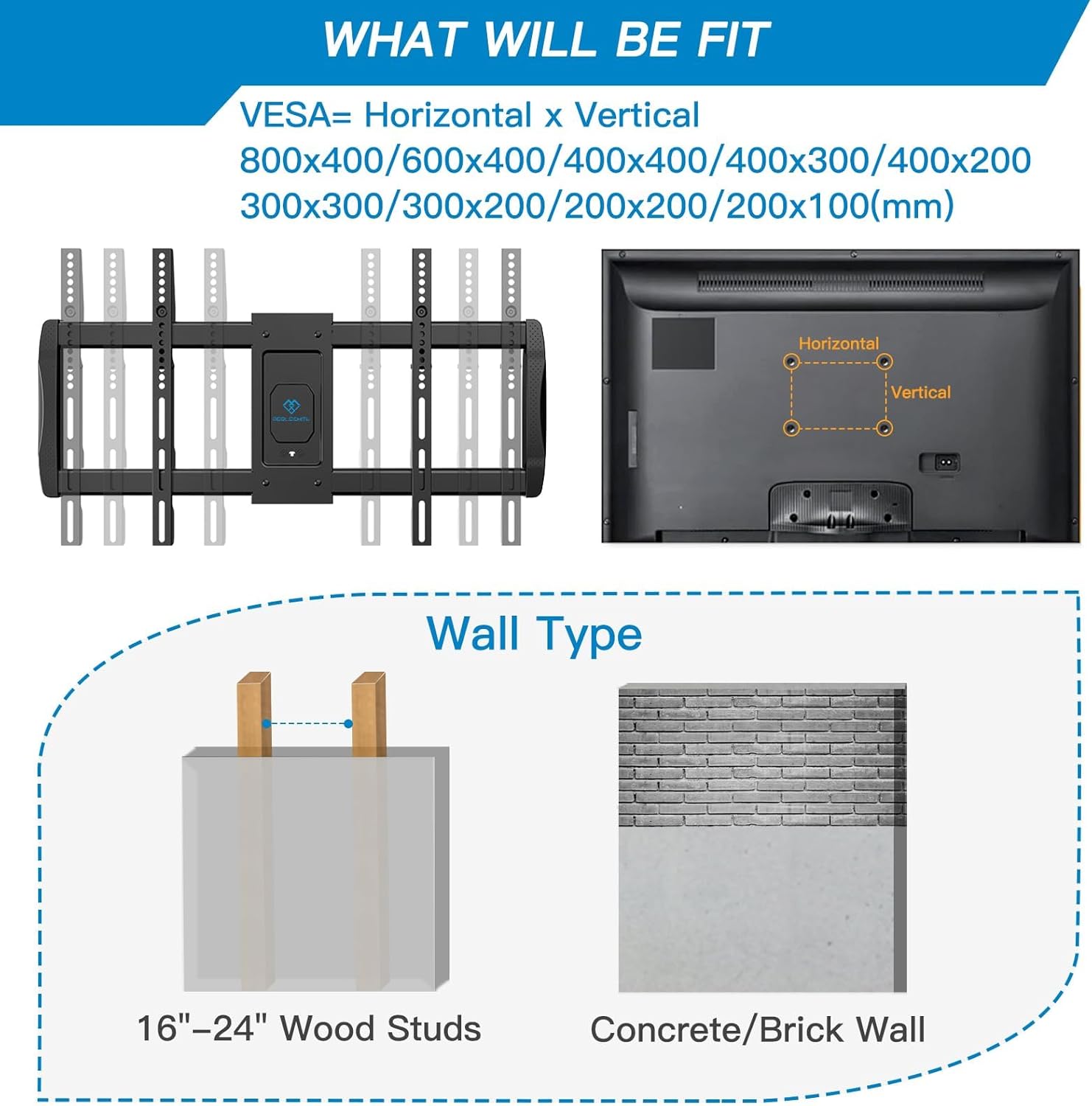 PERLESMITH Long Arm TV Wall Mount - Full Motion, 42.72" Extension, Fits 42-90" TVs, Max VESA 800x400mm, 150 lbs Capacity