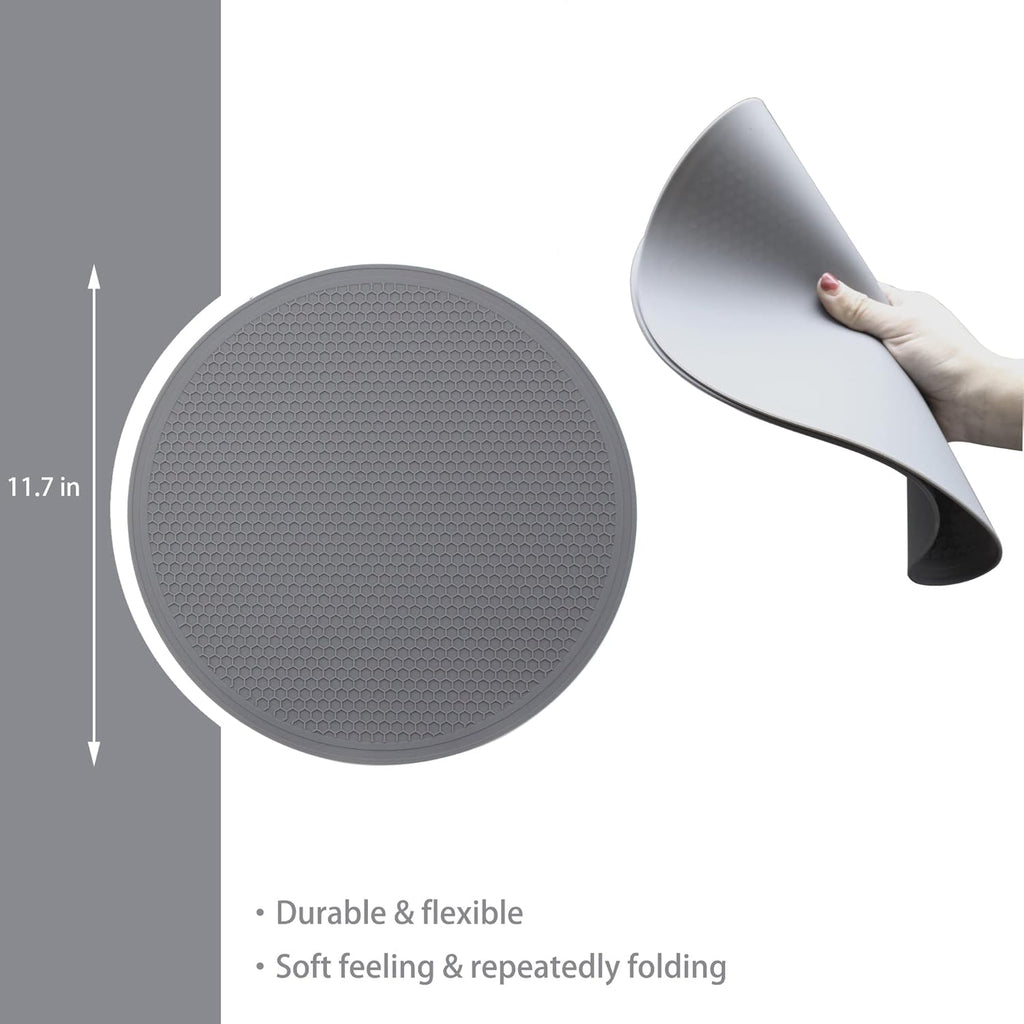 Tongjude Silicone Microwave Mat - Non-Slip Trivet & Hot Pot Holder | 11.7" x 11.7", Dishwasher Safe