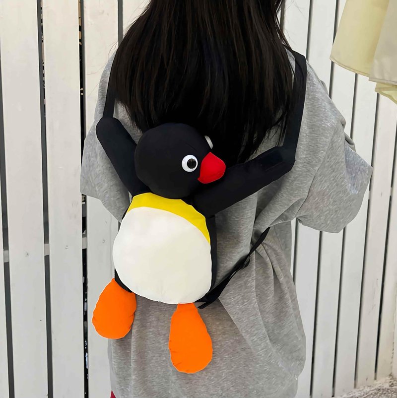 sunaeset plush penguin backpack for girls, kawaii mini stuffed animal backpack purse, novelty funny fuzzy backpacks adult, penguin gifts cute stuff