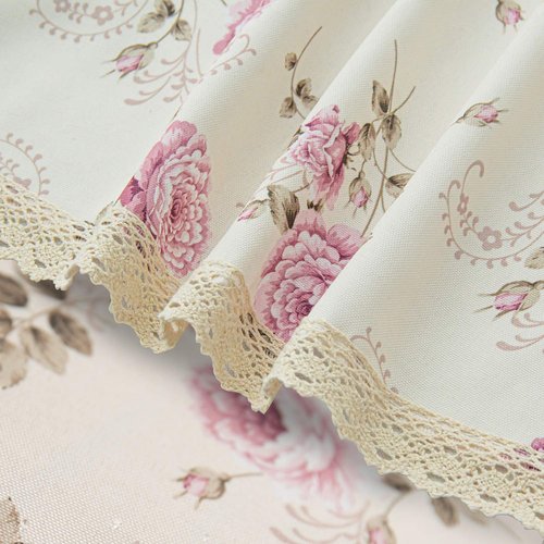 YEESSION Floral Print Rectangle Tablecloth 52 x 70 Inch Stain Resistant and Waterproof Wine Table Cover for Kitchen Dining Indoor Outdoor Buffet Tabletop Decoration (Beige)