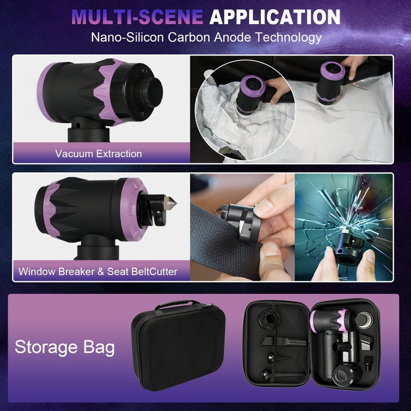 9-In-1 US-Designed Car Vacuum Portable Cordless【Powerful Brushless Motor | 28,000 Pa Suction】【5.0 Graphene Battery | Lasting Endurance】Handheld Vacuum Cordless Car for Home, Office, and Pet Hair