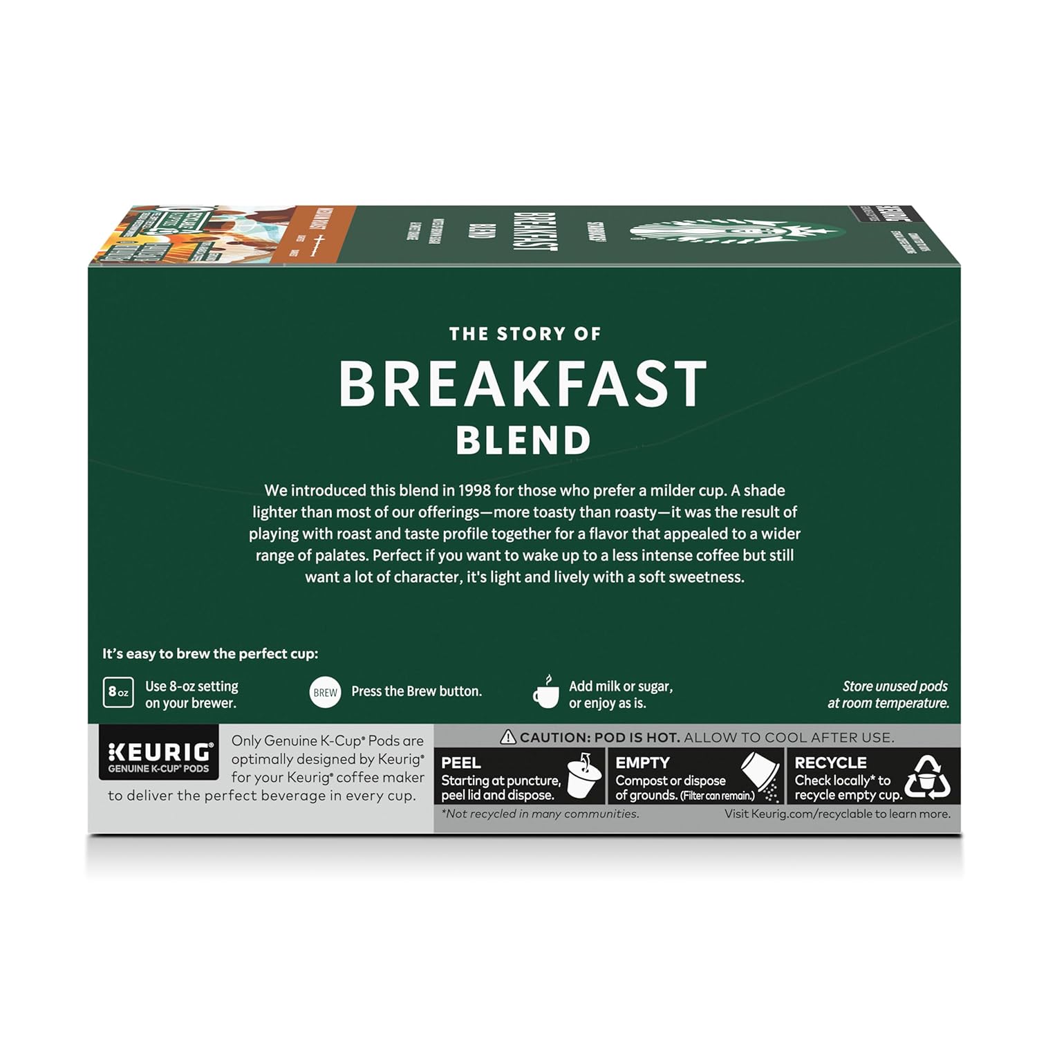Starbucks K-Cup Coffee Pods - Medium Roast Breakfast Blend for Hot or Iced Coffee | 40 Pods