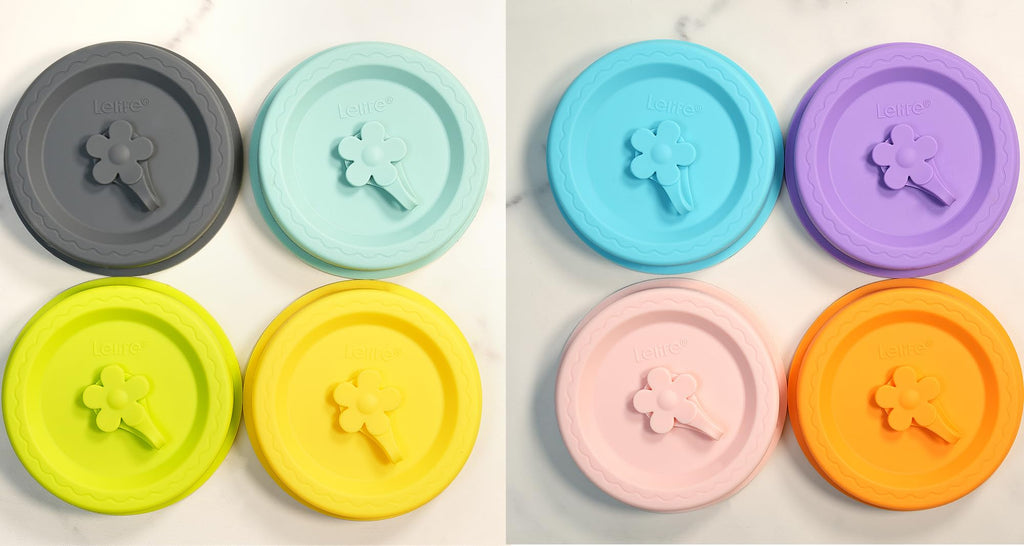 Lelife Silicone Mason Jar Lids, Regular and Wide Mouth Compatible, with Straw Hole and Stopper (Assorted Colors 8PCS)