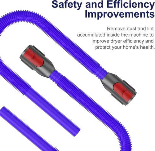 Dyson Dryer Lint Vacuum Attachment - Flexible Vent Cleaner Kit for V15, V12, V11, V10, V8, V7 - Purple
