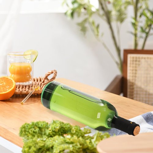 WUWEOT 12 Pack Plastic Wine Bottles, 750ml Empty Bordeaux-Style Liquor Bottle, Green Long Neck WIne Bottles with Screw Lid and Shrink Capsules Caps