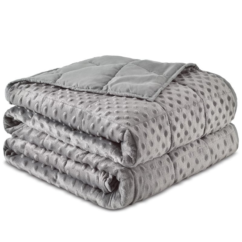 Sivio Weighted Blanket for Adults (20lbs, 60"x80" Queen Size), Cooling and Breathable Minky Heavy Blanket for 140-220lbs Men and Women All-Season Sleeping Comfort, Grey