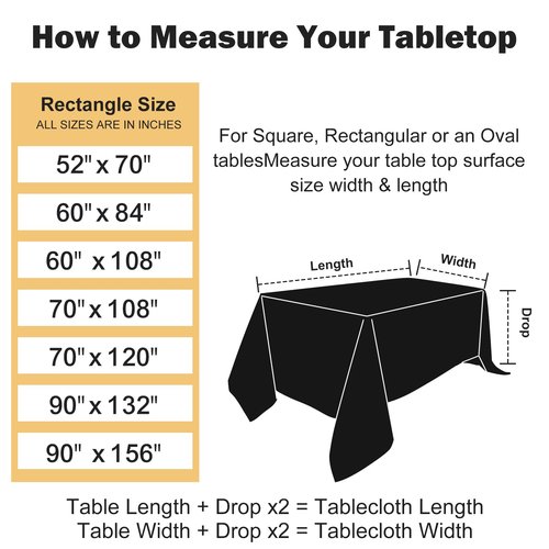 6 Pack 70x108-In Rect Light Beige Tablecloths-Reusable Polyester Table Covers – Protect from Spills (Not Waterproof) – for Weddings, Banquets, Parties – Ships Folded, Wrinkles Likely, Steam Before Use