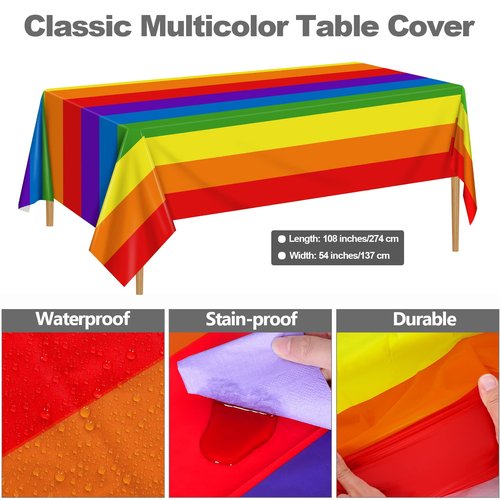 Ruisita 193 Pieces Rainbow Party Supplies Include Disposable Dessert Paper Plates Cups Napkins Forks Knives Spoons Table Cover Serve 24 Guests Dinnerware Cutlery Set for Birthday Wedding Decoration