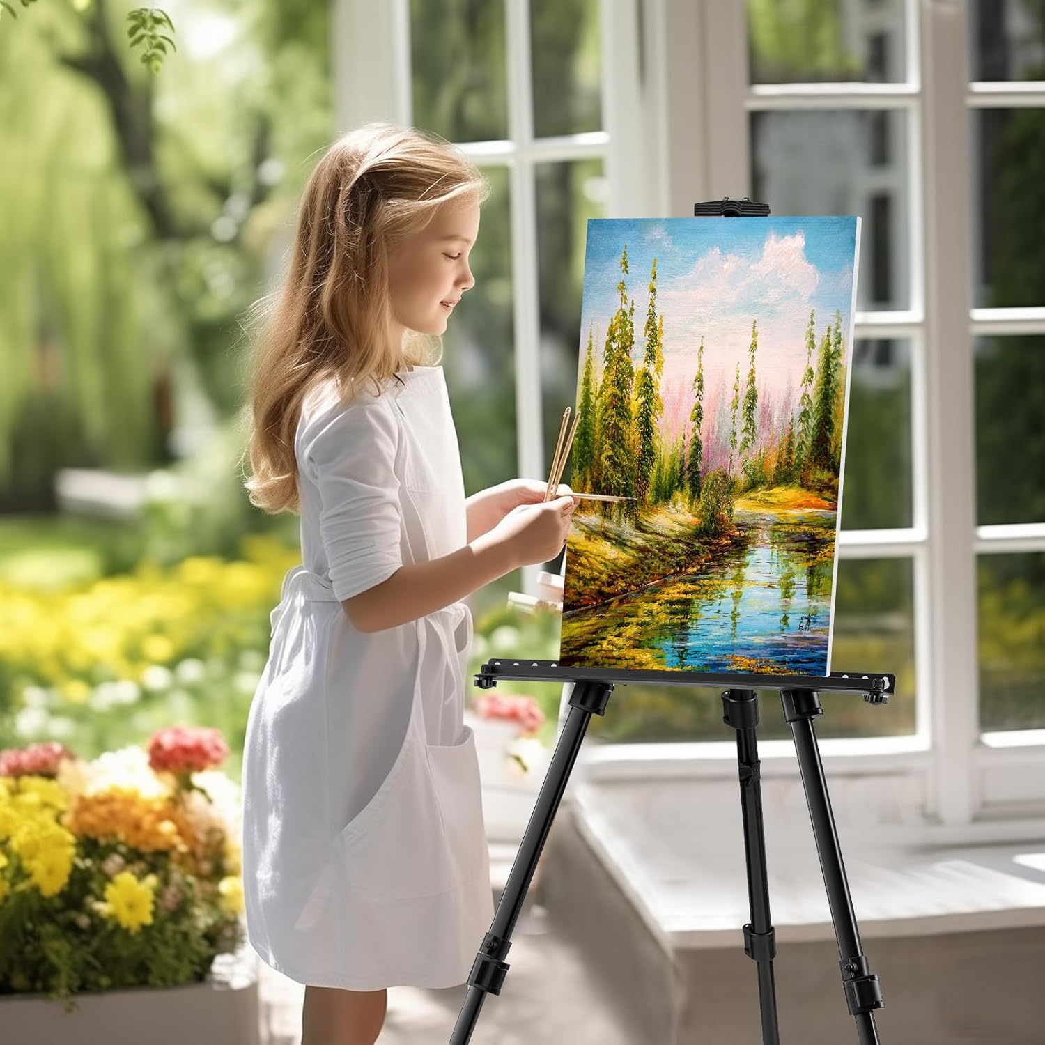 Art Easel - Adjustable 66 Inch Folding Aluminum Stand for Painting & Display | Portable Heavy Duty for Artists