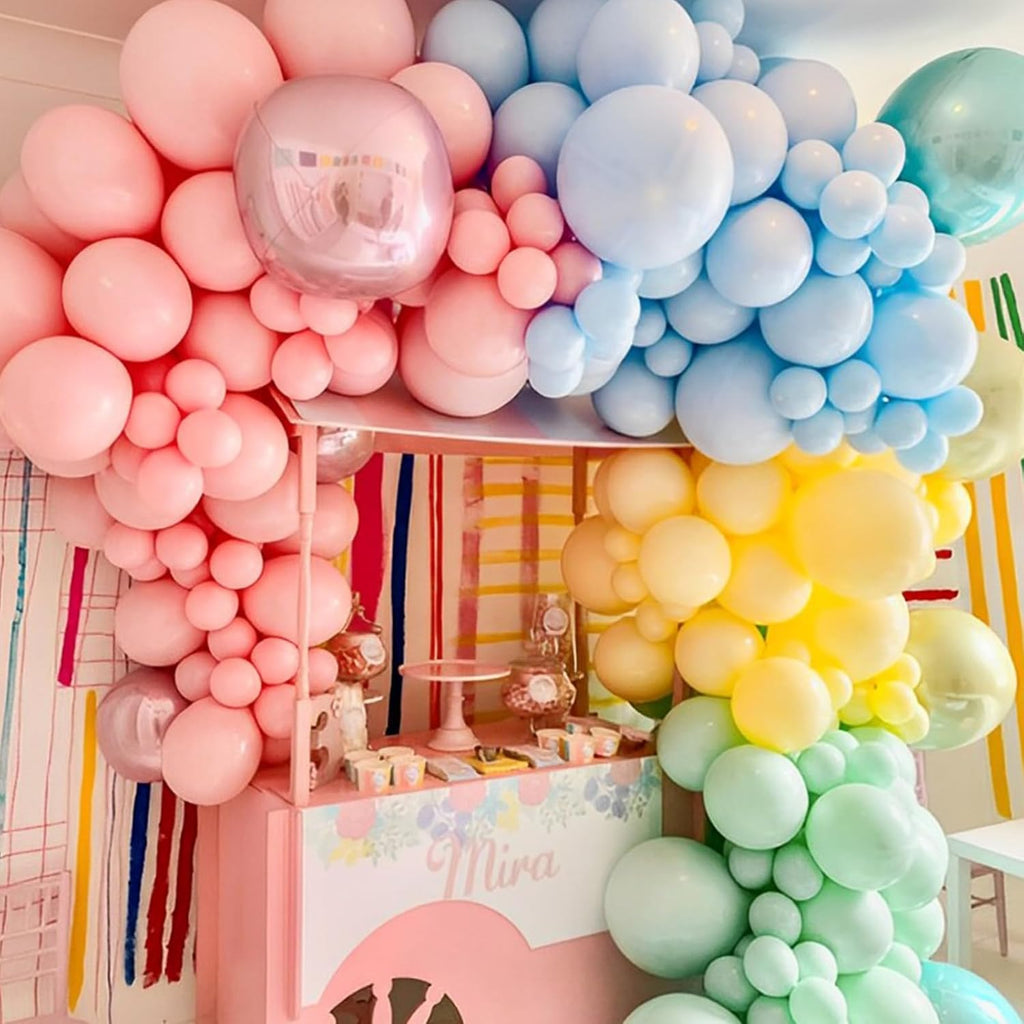 Voircoloria 110pcs Pastel Balloons - 12 Inch Macaron Latex for Weddings, Birthdays & Celebrations