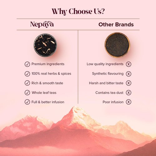 Nepaya Black Cardamom Black Tea Bags – 15 Pyramid Tea Bags, Robust & Smoky, High Caffeine, Biodegradable, Himalayan Whole-Leaf Tea, Coffee Replacement