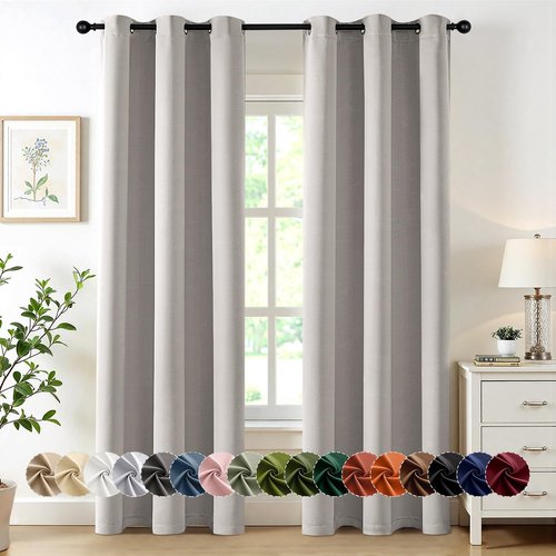 MIULEE Blackout Curtains - Thermal Insulated Room Darkening Drapes | 84-Inch Length, 2 Panels, Black