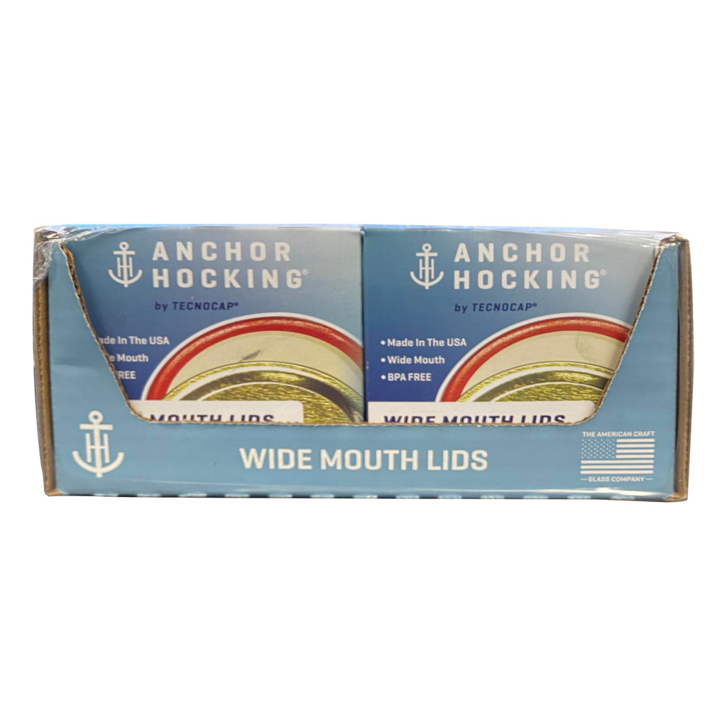 Tecnocap - 12 Wide Mouth Lids – Canning Lids for Mason Jars – Tight Seal & Leak Proof – 12 Pcs per box, 24 boxes per package.