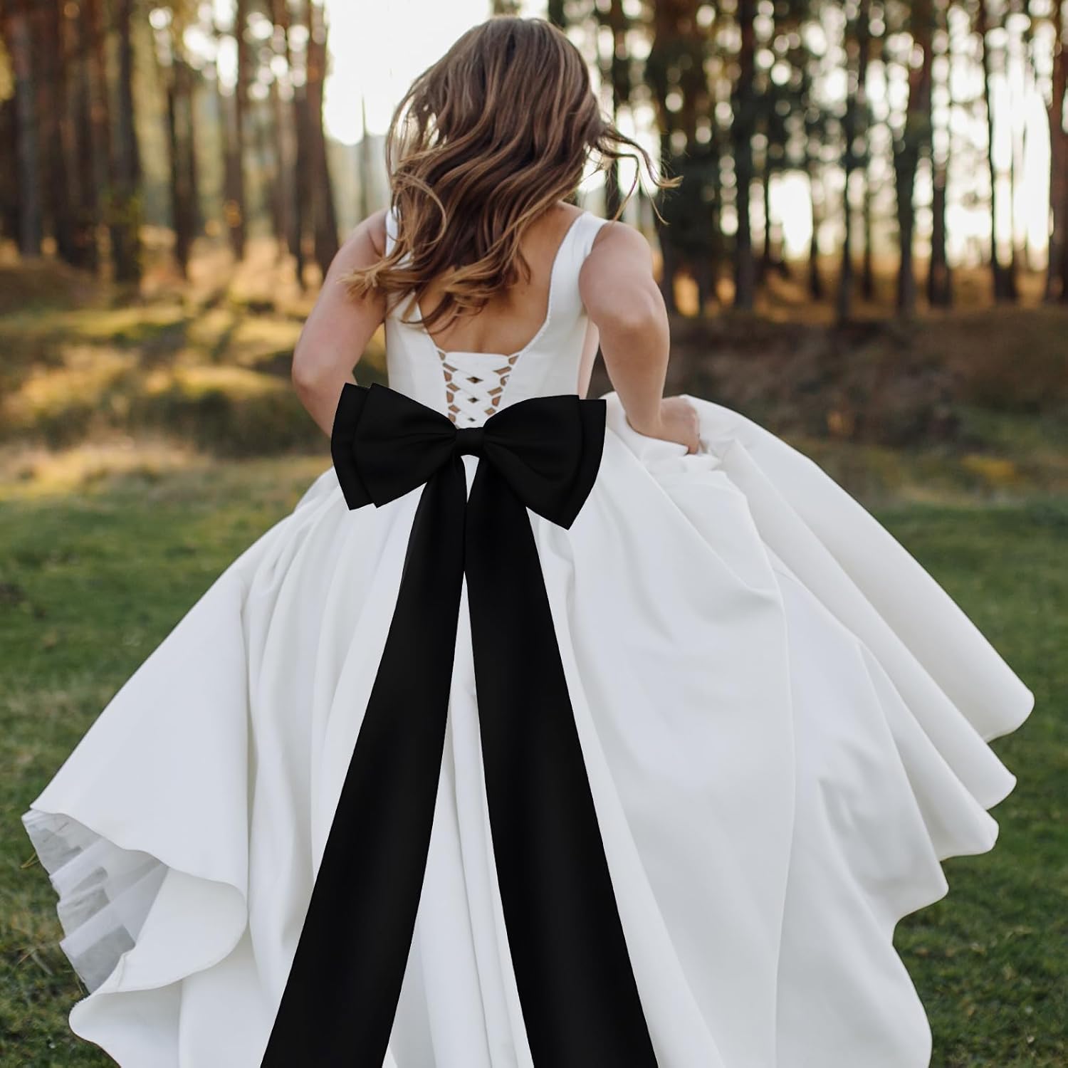 Skiennix Large Satin Bow Decoration - Giant Wall Bows for Weddings & Baby Showers | Black Decor
