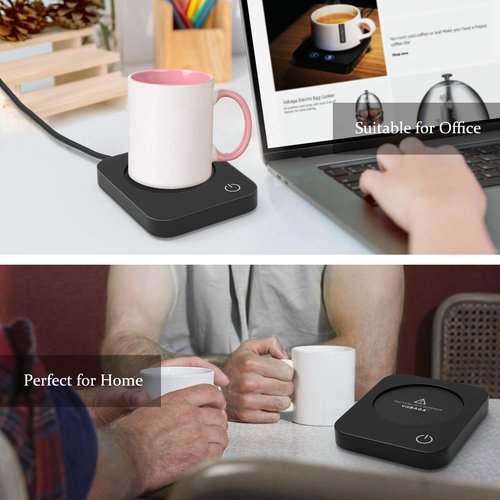 VOBAGA Coffee Mug Warmer for Desk with Auto Shut Off & 3-Temp Settings, Coffee Cup Warmer with Smart Safety Alert Home Office Accessory, Perfect for Coffee, Tea, Milk