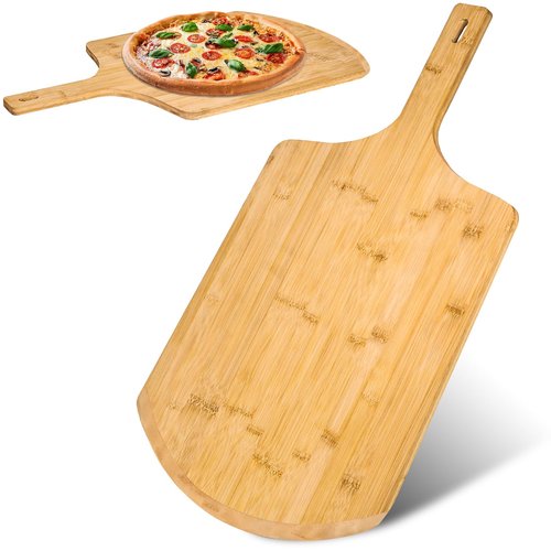 IQHLXN pizza peel 14 inch，16" L x 14" W Plate, with 8" L Wooden Handle, 24" Overall Length，Wooden Pizza Peel.14 IN Pizza Peels (Large)