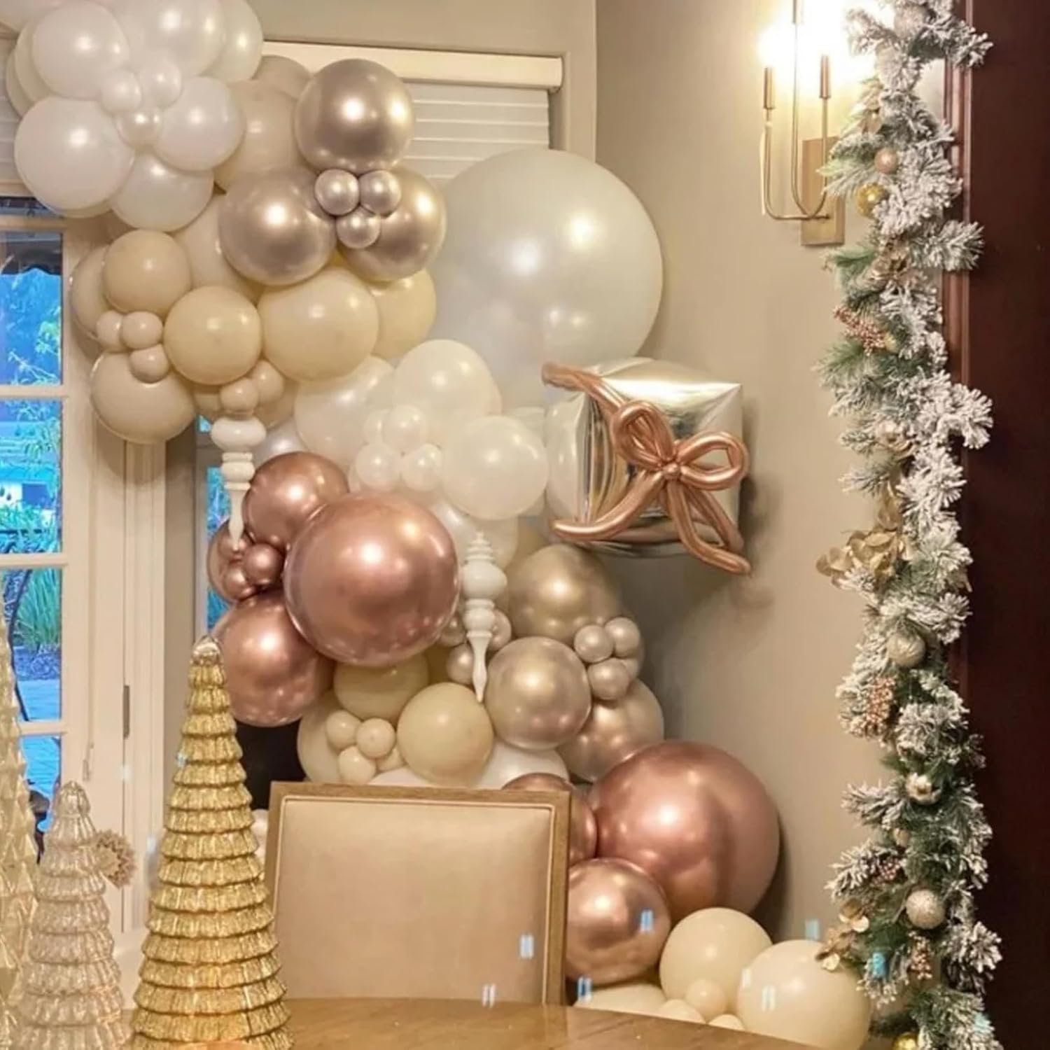 Voircoloria Metallic Rose Gold Balloons - 12-Inch Chrome Latex | 66-Pack for Parties & Celebrations