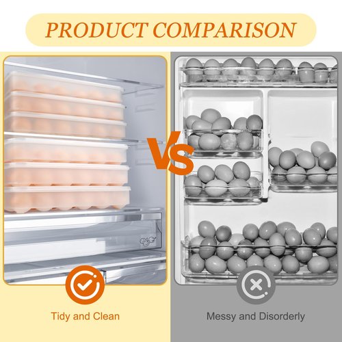 3 Pack 90-Count Deviled Egg Containers with Lid & 8 Pcs Deviled Egg Piping Tool, Transparent Deviled Egg Tray – Stackable Racks for Refrigerators, Suitable for Parties, Easter, Travel