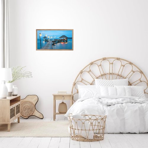 JCJMY 9x16 Picture Frame - Rustic Brown Wall Mount for Horizontal or Vertical Display | Shatter-Resistant Plexiglass