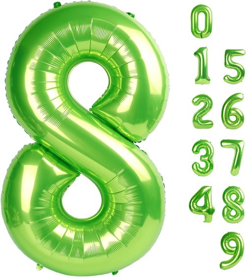 Light Green 40-Inch Number 8 Balloon by [Brand Name] - Perfect for 8th Birthday Parties & Celebrations
