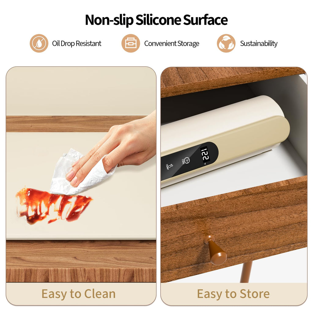 Food Warming Mat,Upgrade Fast Full-Surface Heating Mat, Electric Warming Tray with 6 Temperature and 6HoursTimer, Portable Rollable Food Warmer Perfect For Parties Buffet and Home Dinners