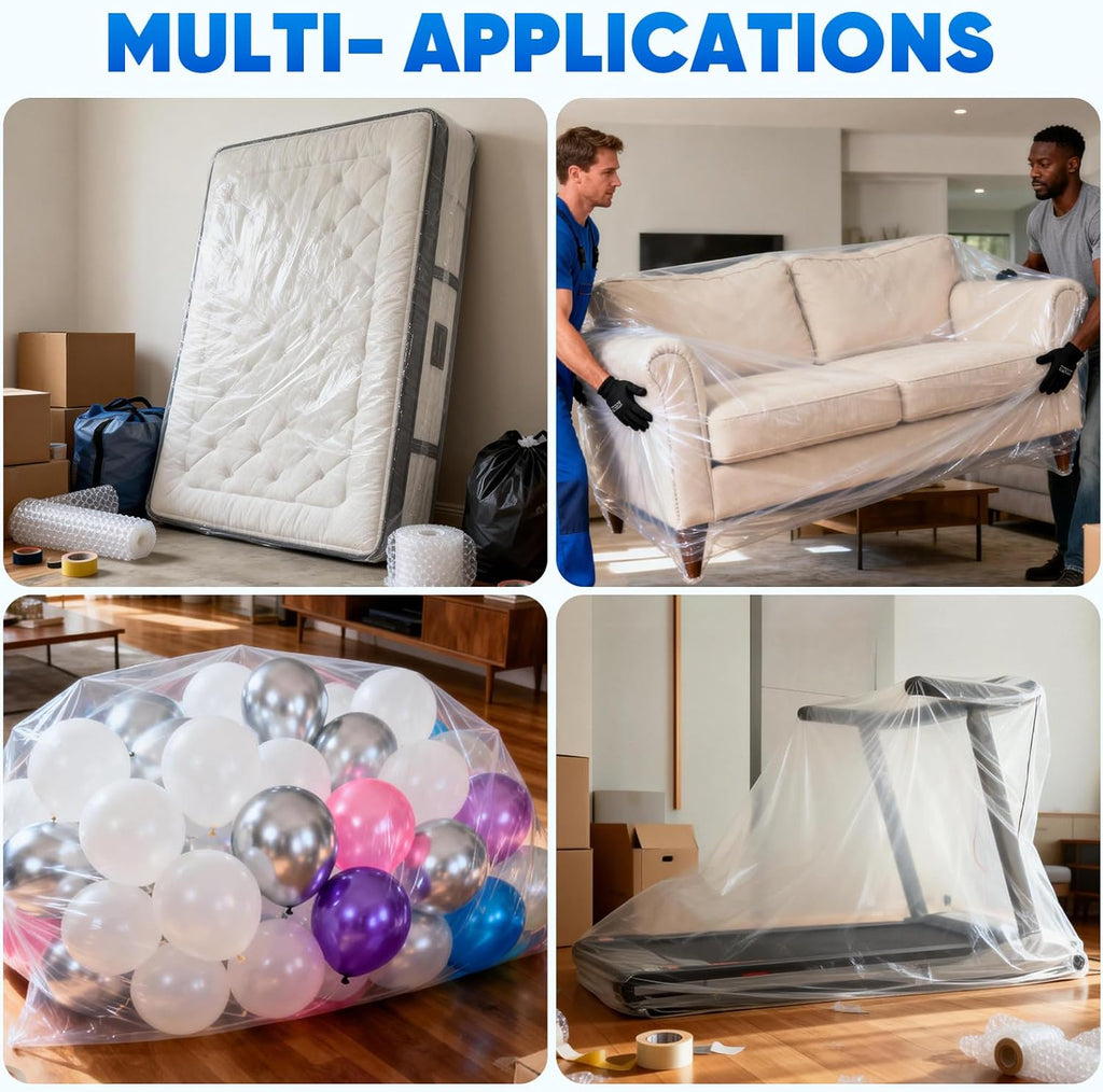 TICONN Waterproof Mattress Bag - Heavy-Duty Moving Storage Cover | 2-Pack, Queen Size (4 Mil)
