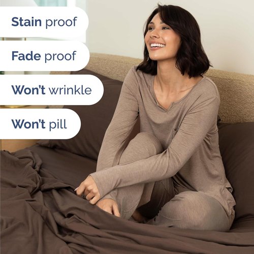 Comfy Twin Size 3-Piece Sheet Set by [Brand Name] | Breathable Cooling Bed Sheets - Ultra-Soft, Deep Pockets, Wrinkle-Free - Hotel Luxury Bedding in Brown
