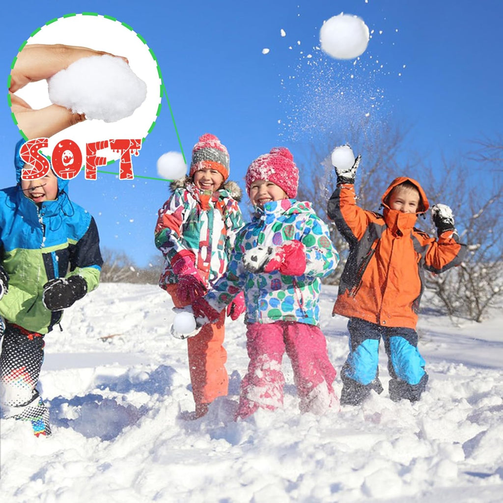 Skiennix 50 PCS 3-Inch Fake Snowballs - Realistic White Snowballs for Kids' Winter Fun & Decorations