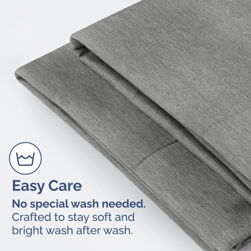 Skiennix Body Pillowcases Set of 4 | Soft 20x54 Long Pillow Covers for Side Sleepers - Breathable & Fade-Resistant - Machine Washable (Heathered Grey)