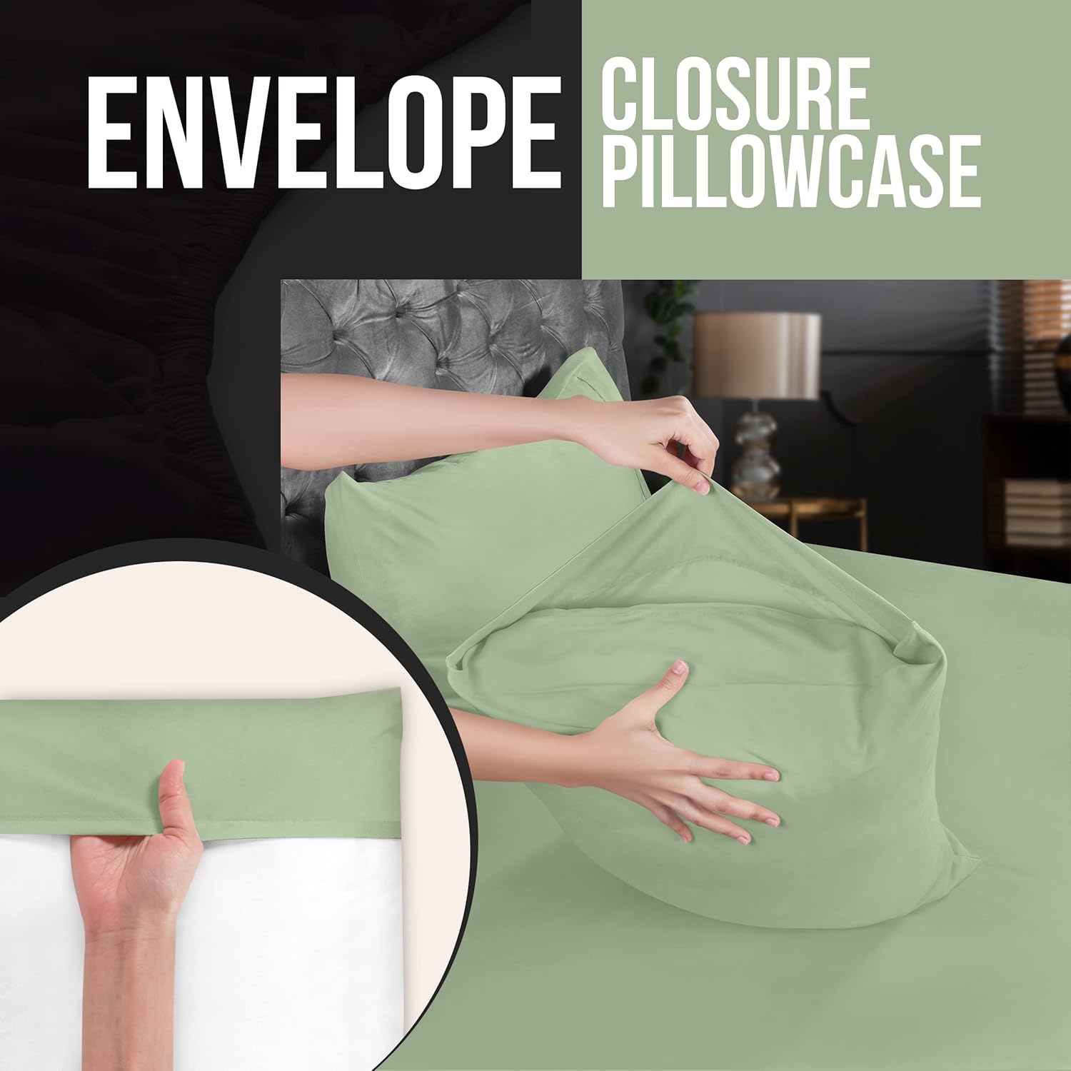 Utopia Bedding Queen Pillow Cases - Soft Brushed Microfiber - Pack of 4, 20 X 30 Inches, Sage Color