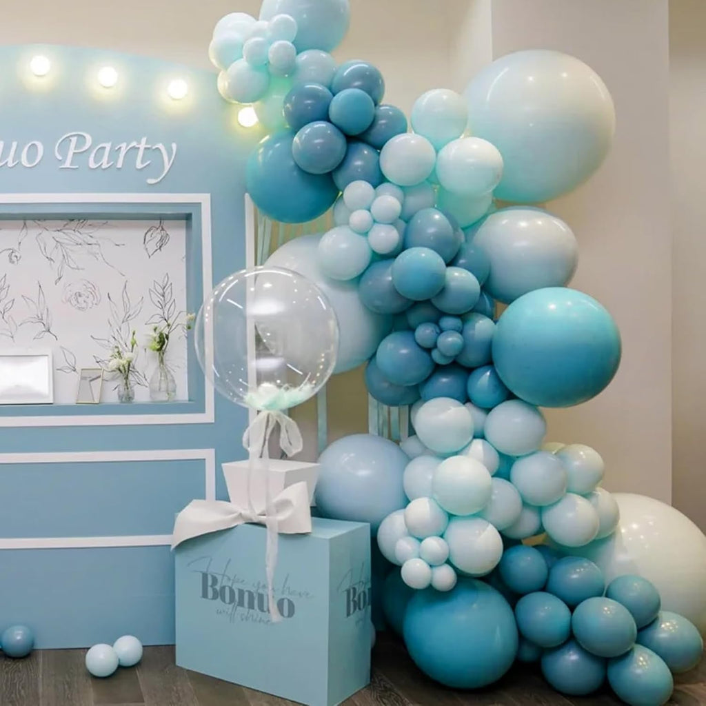 Voircoloria Peacock Blue Balloon Garland Kit - 130pcs Latex Balloons in Various Sizes for Parties & Celebrations