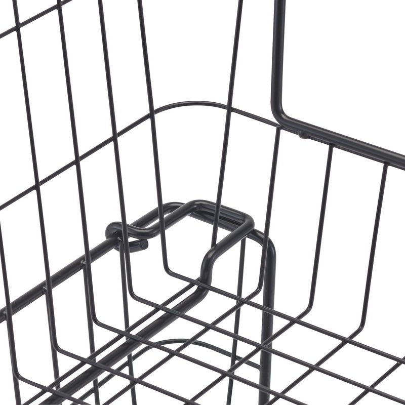 TRINITY 2-Pack Stackable Metal Wire Storage Baskets With Handles, Black, 19 Inches
