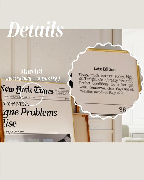 iHery Unframed Canvas Wall Art - Trendy New York Newspaper Print | La Dolce Vita, 12x16in