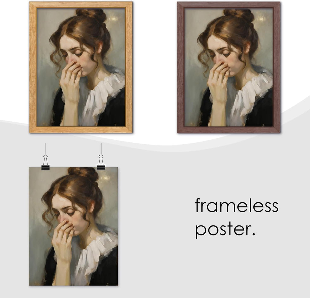 Skiennix Funny Bathroom Canvas Wall Art - Vintage Mid-Century Style Humor - 11" x 15" (2 Pcs)