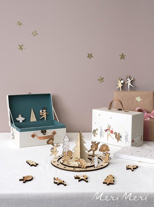 Meri Meri Advent Calendar - Marching Band Suitcase for Kids | Wooden, 9" x 6" x 4", Ages 8+