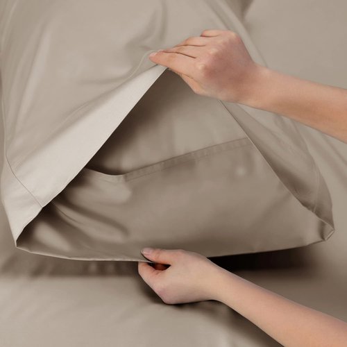 Bedsure Cooling Sheets - Twin XL Bamboo Rayon | Breathable & Soft Hotel Luxury Bedding in Simply Taupe