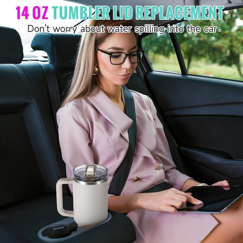 ANTAND 2 Pack Detachable Leakproof Lid Replacement (Only) for 14 oz Stanley Quencher H2.0 and ProTour Tumbler Cup Accessories, Flip Straw Lids, Easy to Clean, Heat-Resistant (Rose Quartz, Rose Quartz)