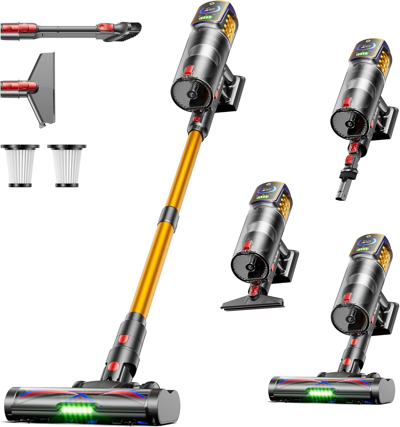 Skiennix Cordless Vacuum Cleaner - 55KPa Power, 65-Minute Runtime, LED Display & Self-Standing Design | Ideal for Hardwood Floors, Carpets & Pet Hair