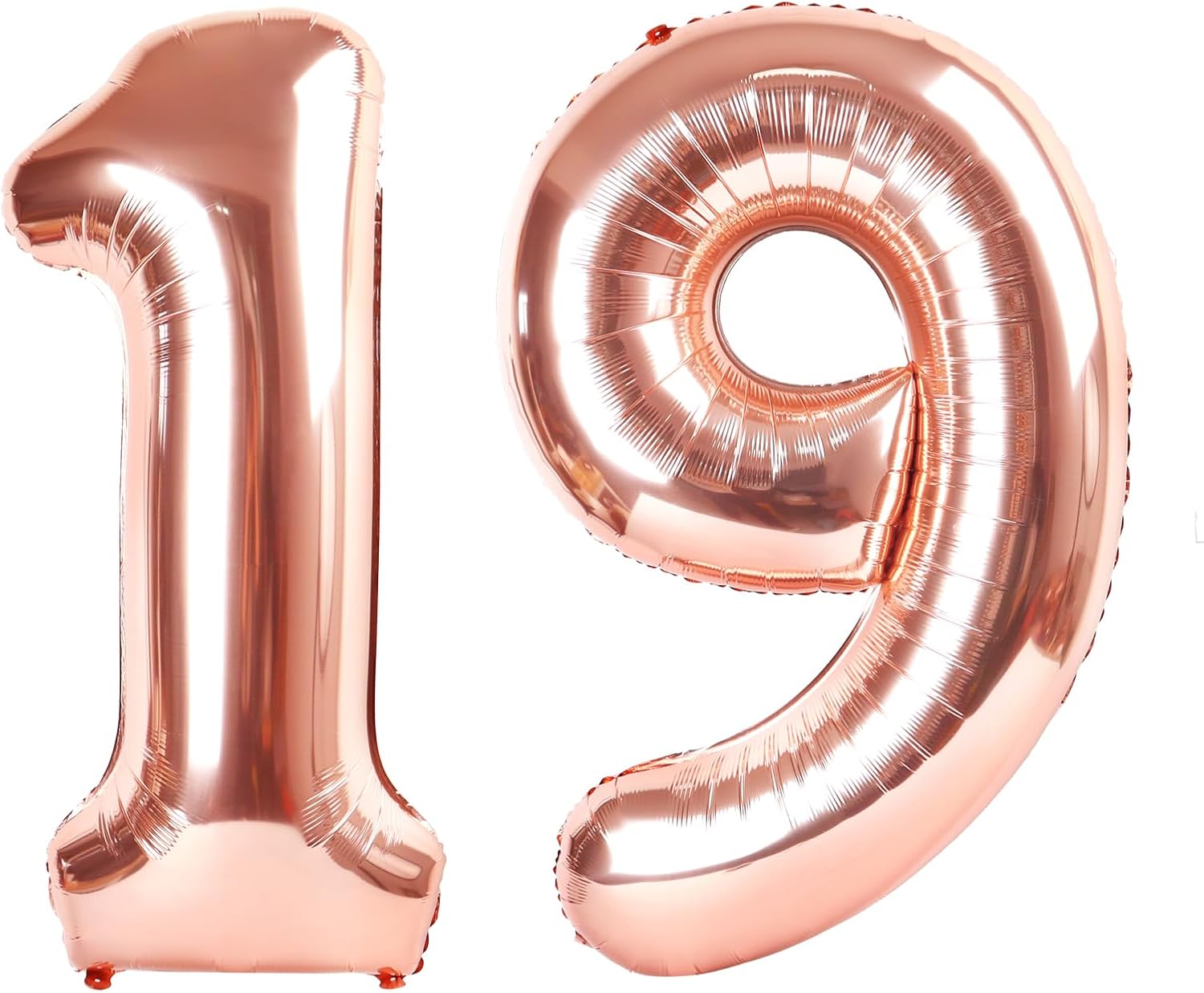 Rose Gold Number 19 Balloon - 40 Inch 19th Birthday Decoration for Men & Women