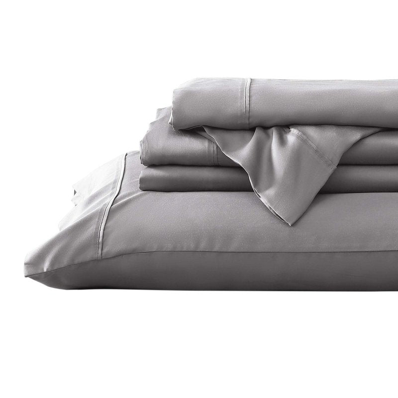 Valeron 100% Tencel Modal Sateen Woven-Luxuriously Soft, Breathable, Cooling Beech Tree Fiber-Sheet Set, Cal King, Silver