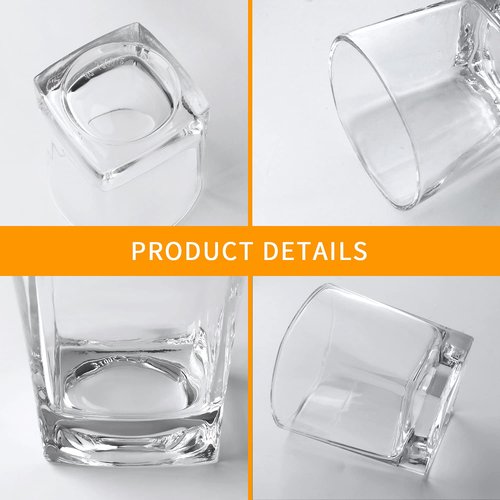 Maredash Drinking Glasses Set of 8, Glassware Set Includes 8 Rocks Glasses Heavy Base Glass Cups for Water, Juice, Beer, Wine, and Cocktails