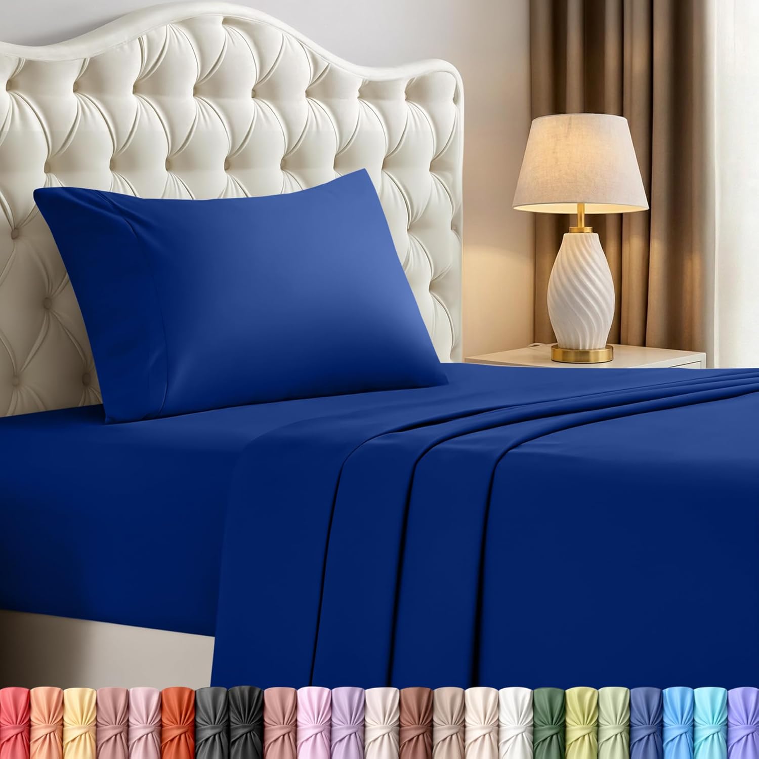 Utopia Bedding Twin Sheet Set - Soft & Breathable Microfiber | 3-Piece Royal Blue Bed Sheets