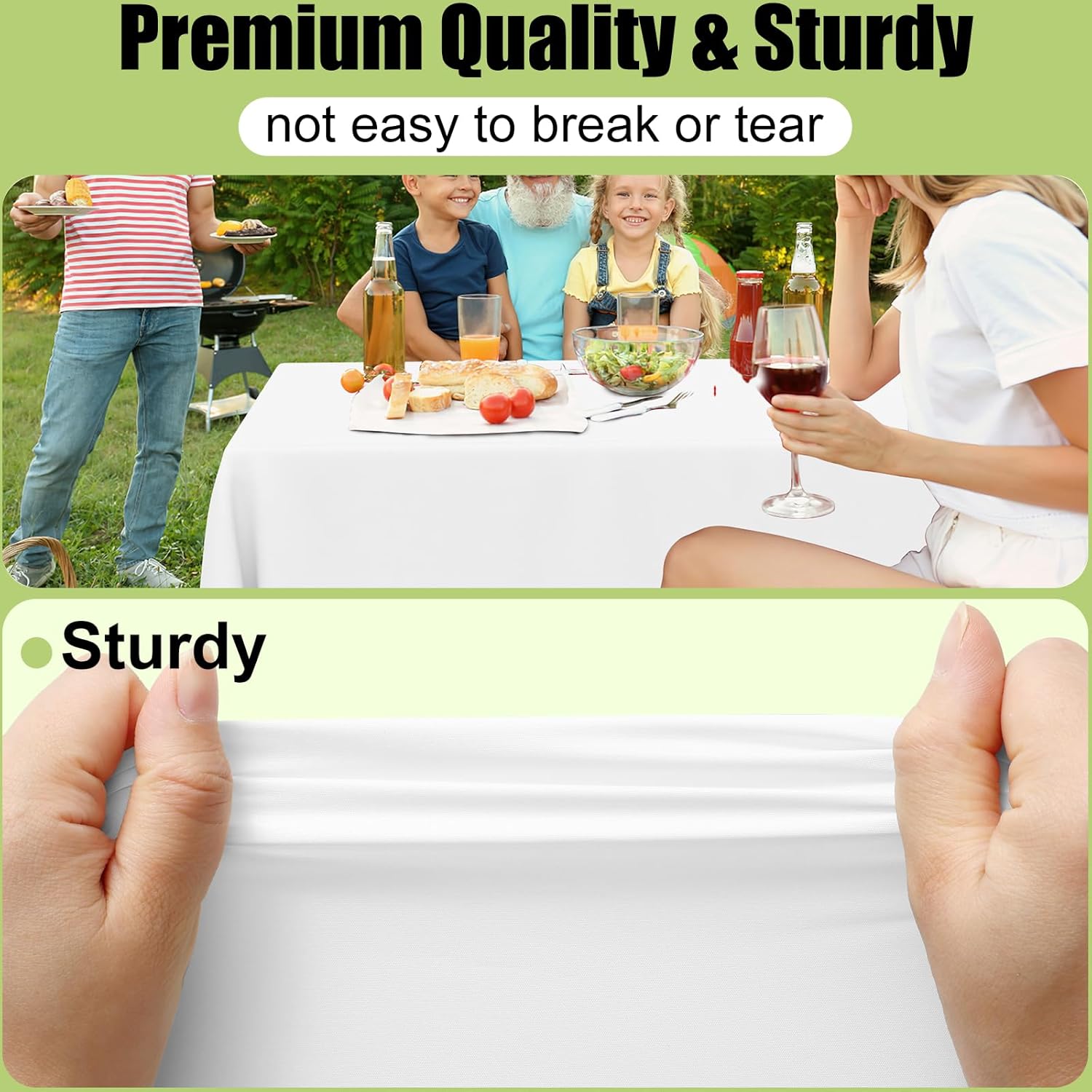 Smiry Disposable Tablecloths - Waterproof Plastic Rectangle Covers | 54 x 108 Inch | 3 Pack - White