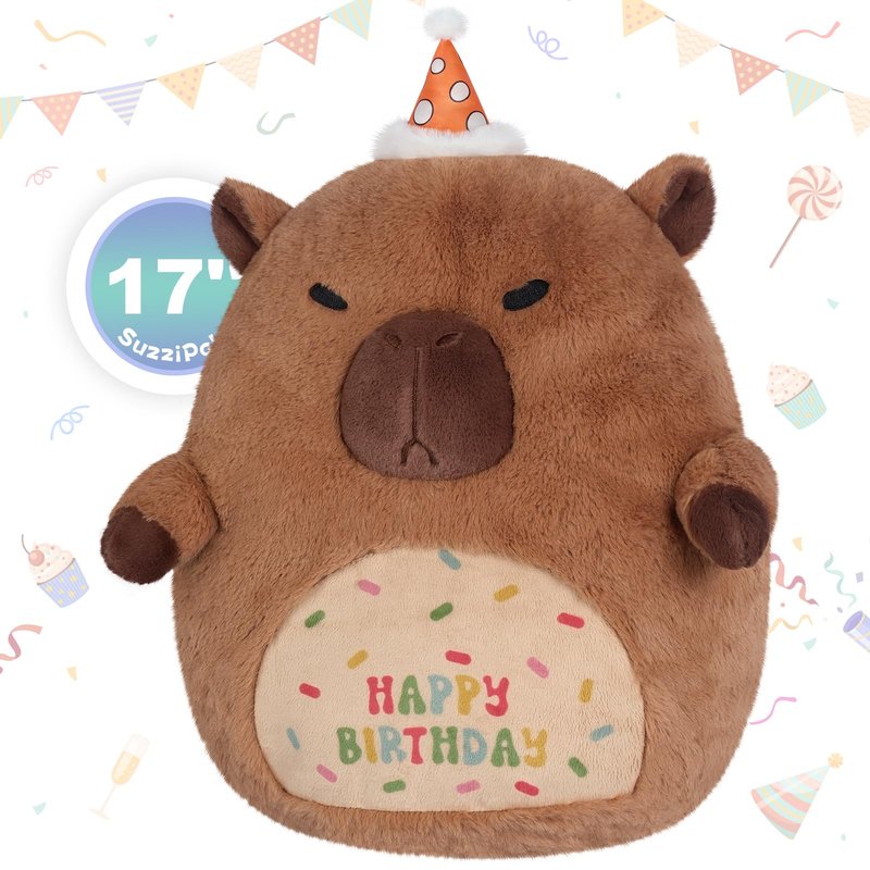 SuzziPals Capybara Stuffed Animal Pillow, Cute Plush Pillow for Cuddling, Capybara Plush Toy for Kids and Adults, Capybara Gifts