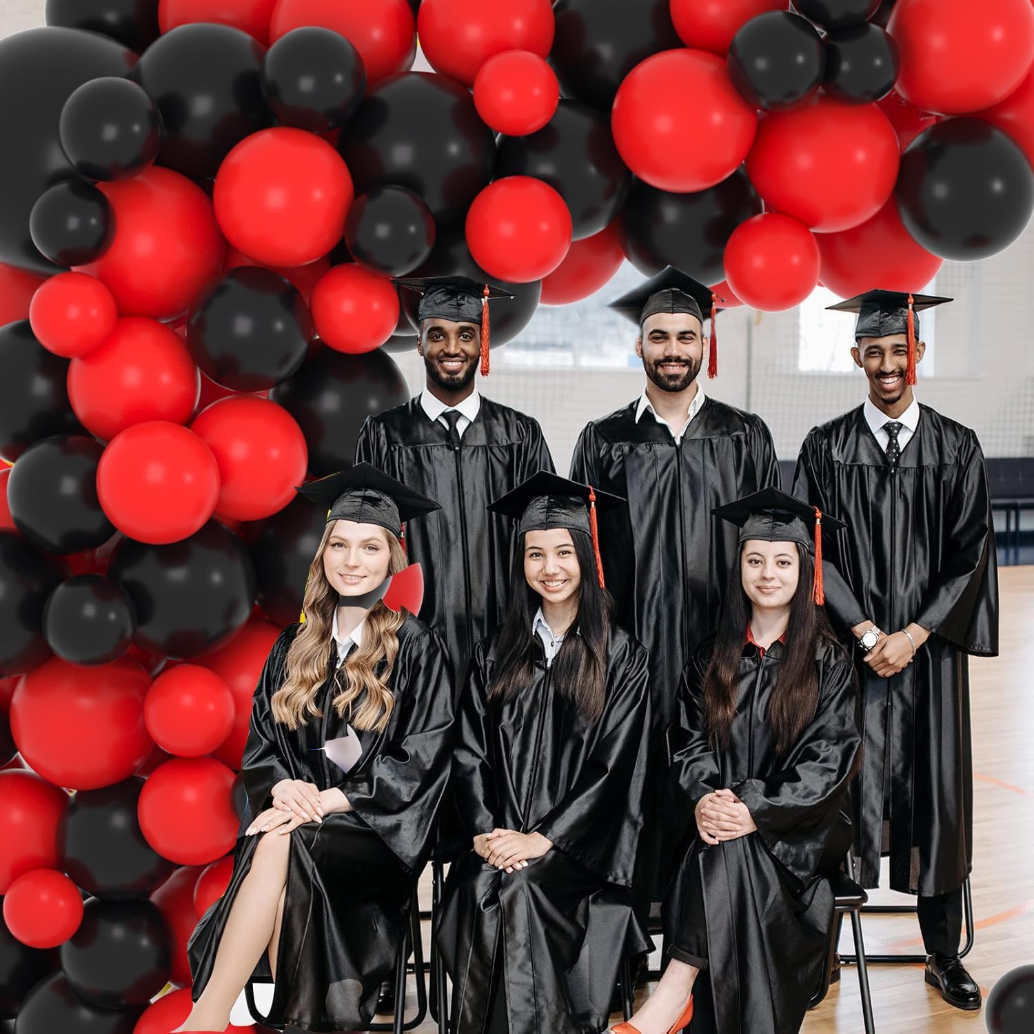Skiennix Red and Black Balloon Garland Arch Kit - 122PCS Latex Balloons for Birthday, Wedding & Party Decor