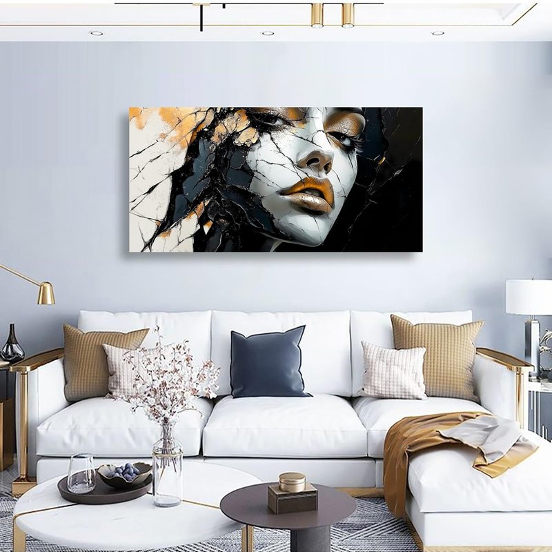 Apahavk White Maiden Pictures Canvas Wall Art for Living room Office Bedroom Wall Decor,Abstract Wall Art Print Modern Noble Butterfly Oil Painting Artwork Waterproof Ready to Hang-20x40inch