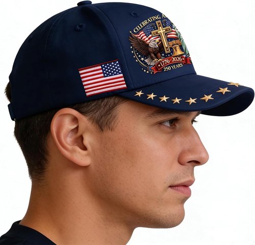 250th Anniversary USA Hat - Eagle Liberty Cross Design | Adjustable Baseball Cap for Men & Women
