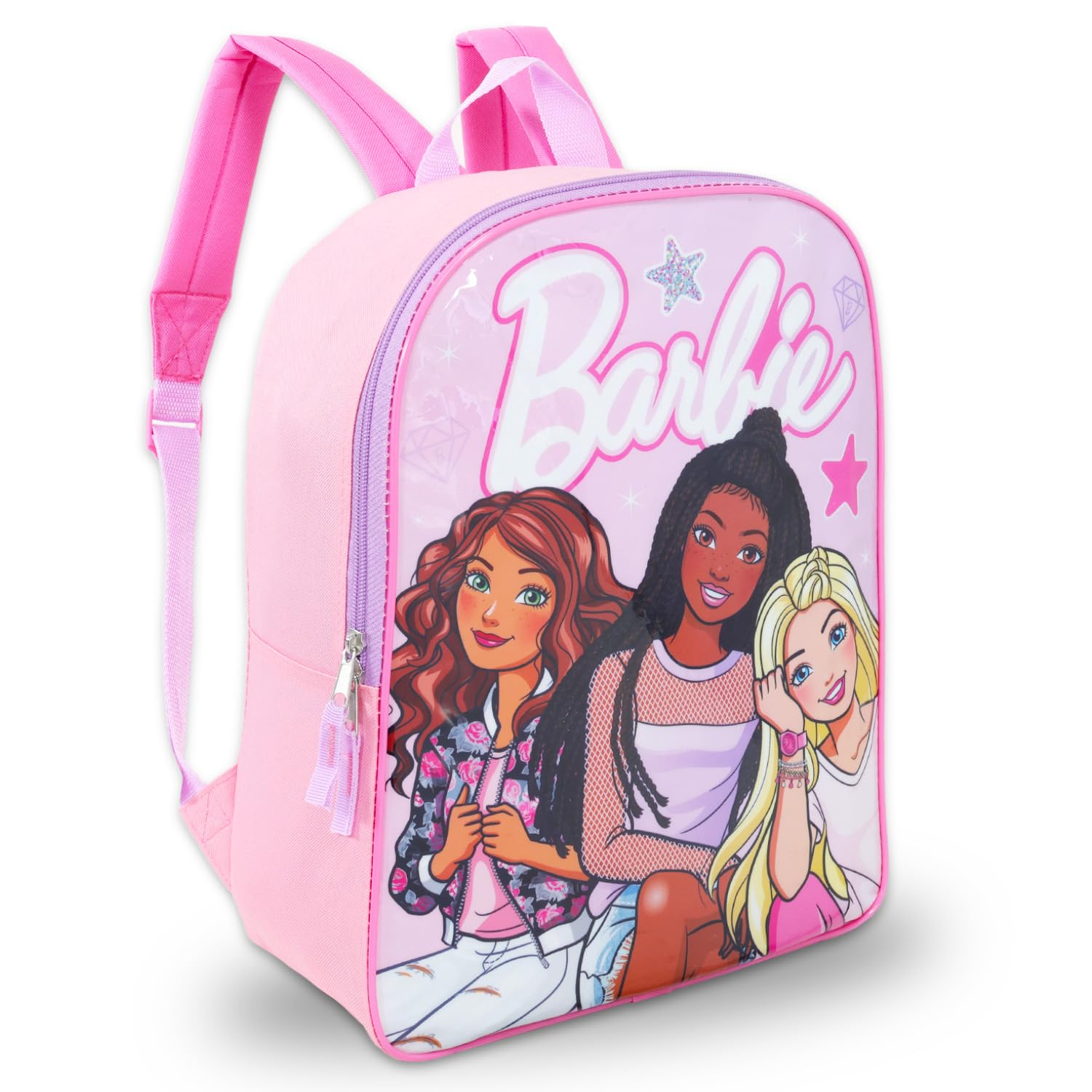 Barbie Backpack for Girls 4-6 - Bundle with 15” School Backpack Plus Water Bottle, Tattoos, More | Barbie School Bag for Kids Set