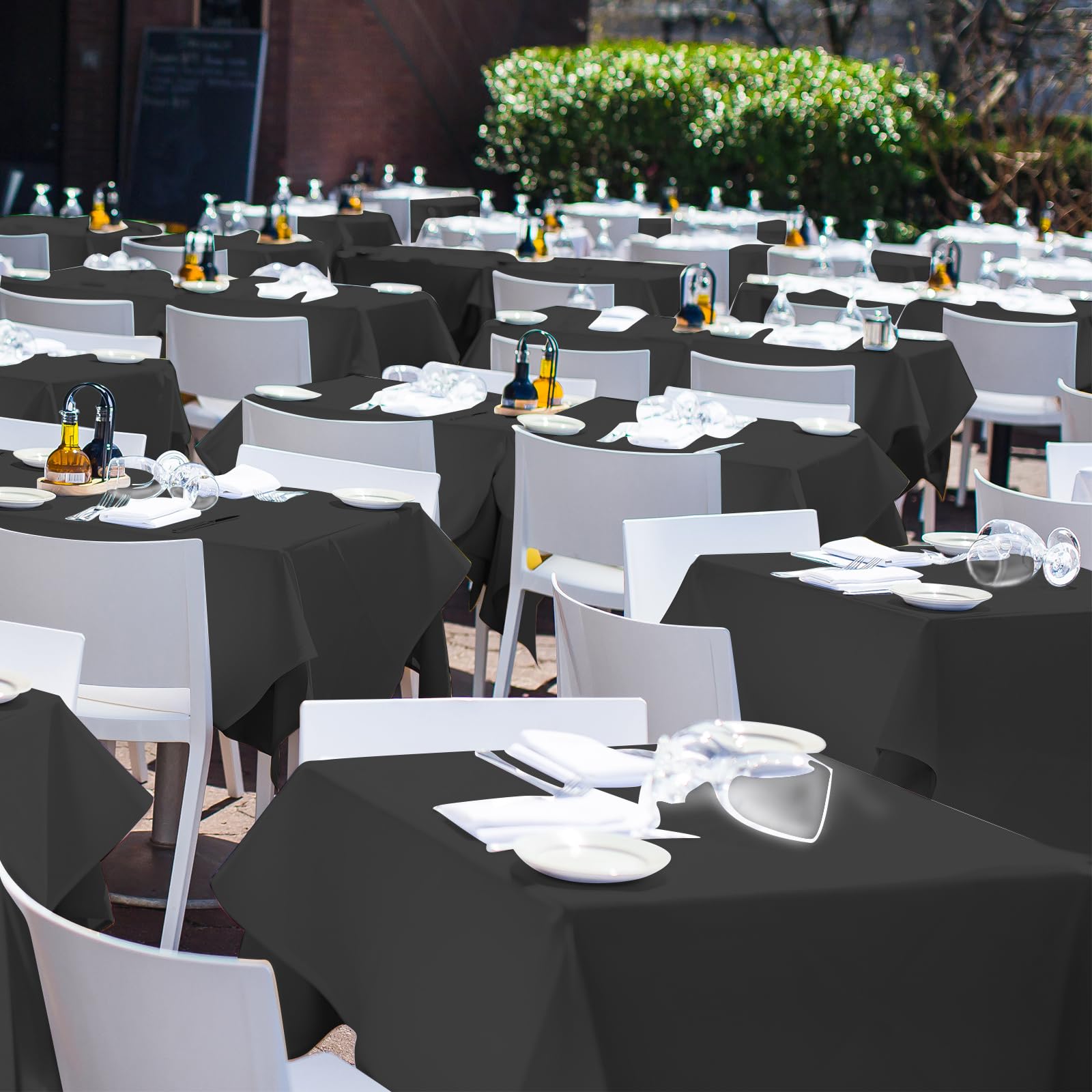 YIDAKO 54 Inch×100 Feet Black Tablecloth Roll Disposable Rectangle Black Table Cloth Roll Plastic Table Covers with Slide Cutter for Birthday Graduations Halloween Party Decorations